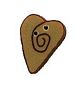 Small Mocha/Red Swirly Heart